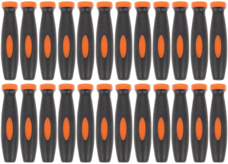 Uonlytech Thread File 24pcs Universal Rubber File Handles, Ergonomic Handle Replacement Anti Slip Cutting Tool Handle for Hand Tool Mill, 3mm Wood - Image 1